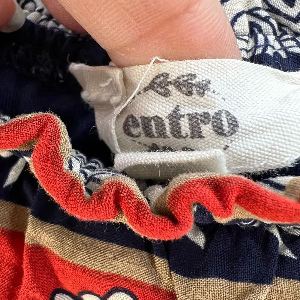 Entro Midi Sun Dress Women's Size Large Navy Boho Lined Adjustable Straps Hippie - Picture 8 of 15